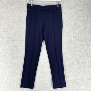 Emaline Pants Womens 4 Navy Blue Ponte Tapered Pull On Elastic Waist Stretch